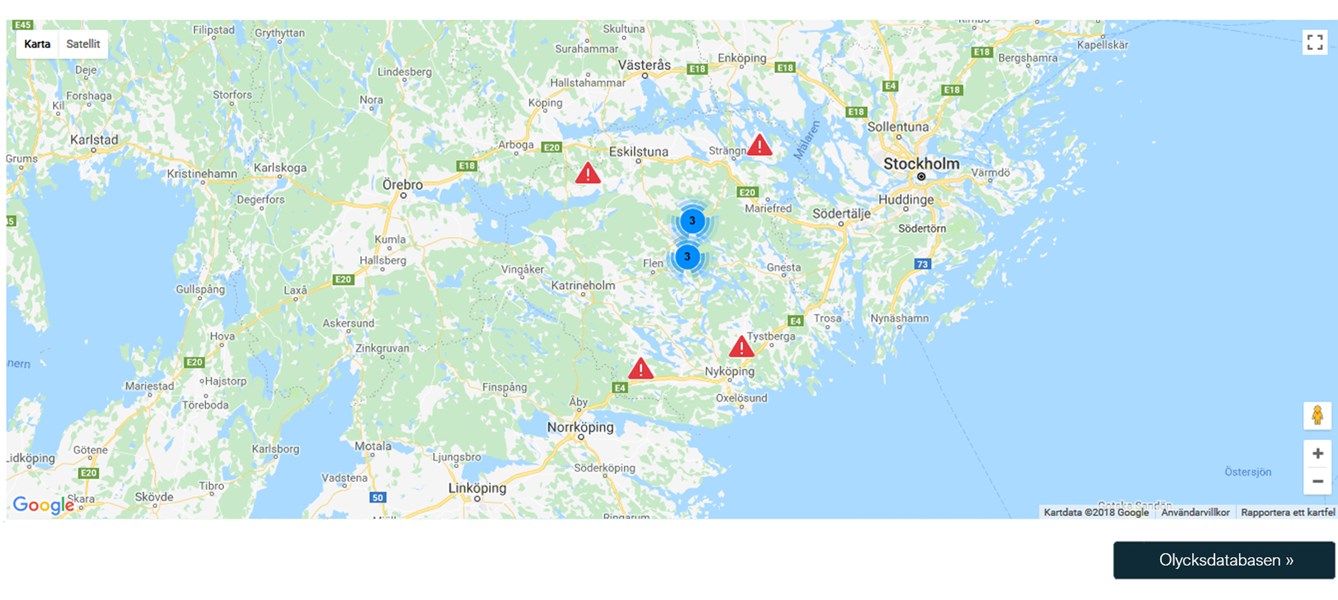 Trafikolyckor i Sörmland